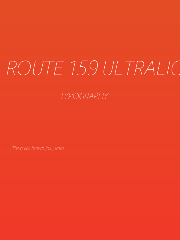 Route 159 UltraLight Italic Poster