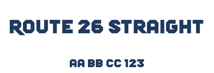 Route 26 Straight Font Preview
