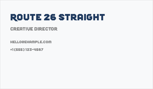 Route 26 Straight Business Card