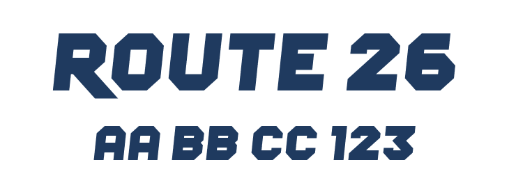 Route 26 Font Preview