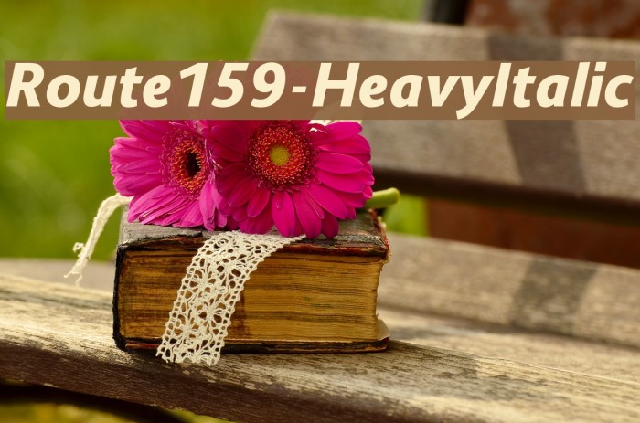 Route159-HeavyItalic Font examples