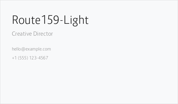 Route159-Light Business Card