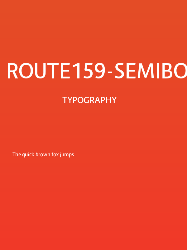 Route159-SemiBold Poster