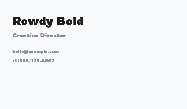Rowdy Bold Business Card