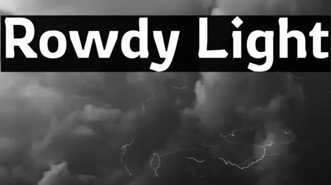 Rowdy Light Font examples