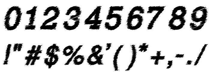 RowdyTypemachine-BoldItalic Font OTHER CHARS