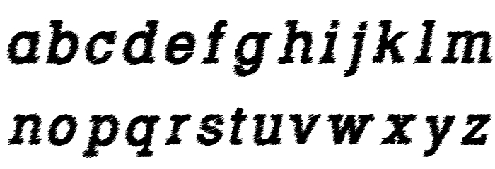 RowdyTypemachine-BoldItalic Font LOWERCASE