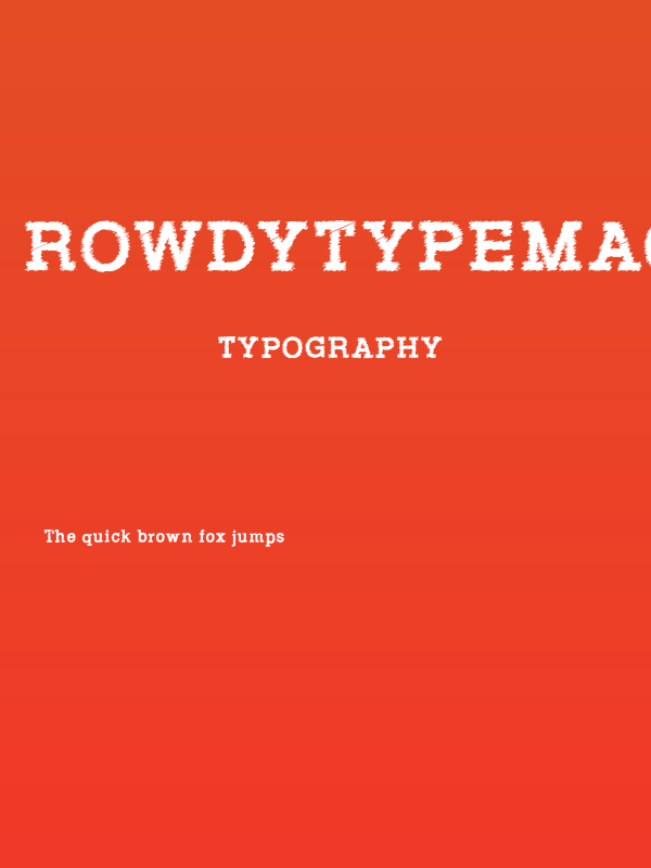 RowdyTypemachine-Bold Poster