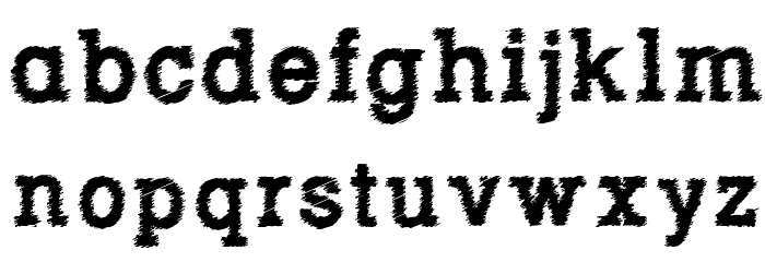 RowdyTypemachine-Bold Font LOWERCASE