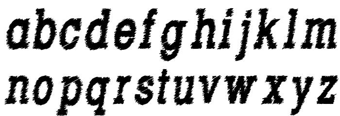 RowdyTypemachine-CondensedBoldI Font LOWERCASE