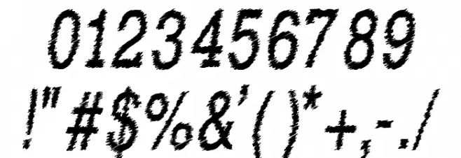 RowdyTypemachine-CondensedItali Font OTHER CHARS
