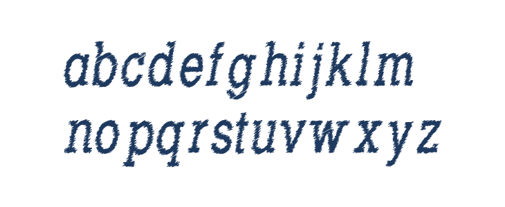 RowdyTypemachine-CondensedItali Lowercase