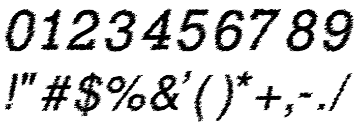 RowdyTypemachine-Italic Font OTHER CHARS