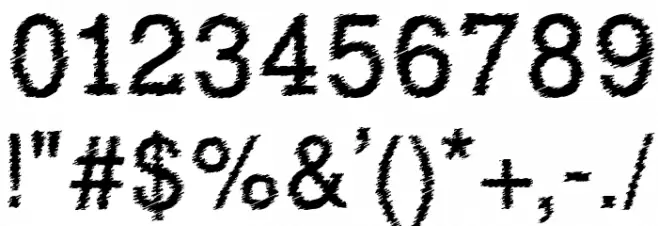 RowdyTypemachine フォント その他の文字