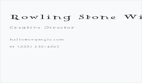 Rowling Stone Wide Business Card