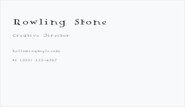 Rowling Stone Business Card