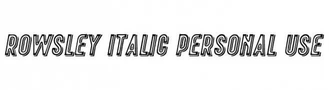 Rowsley Italic Personal Use  フリーフォントのダウンロード