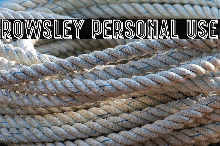 Rowsley Personal Use Example 2