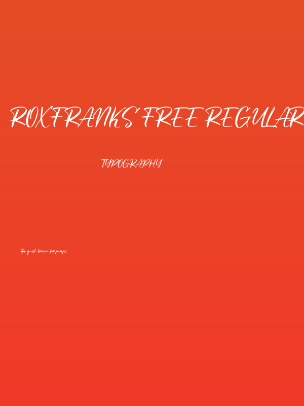 Roxfranks Free Regular Poster
