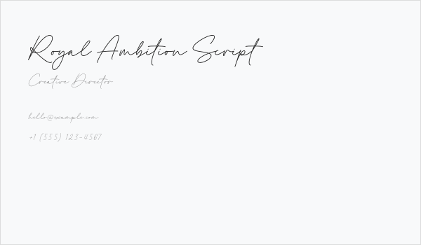 Royal Ambition Script Business Card