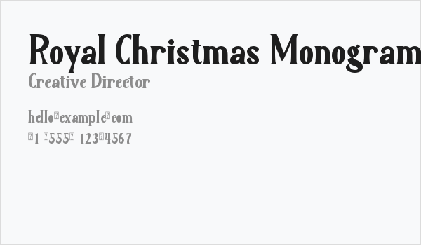Royal Christmas Monogram Business Card