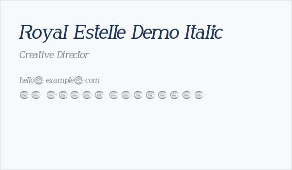 Royal Estelle Demo Italic Business Card