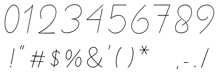 Royal Haster Demo Monoline Font OTHER CHARS
