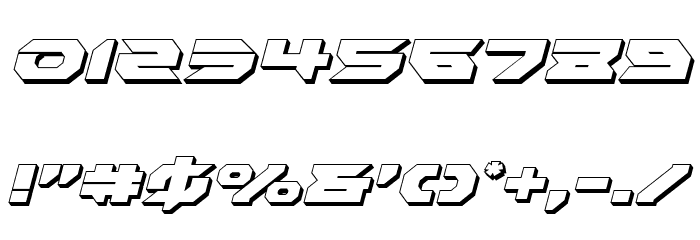 Royal Samurai 3D Italic Font OTHER CHARS