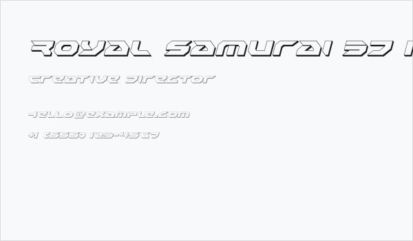 Royal Samurai 3D Italic Business Card