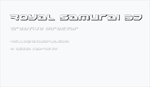 Royal Samurai 3D Business Card