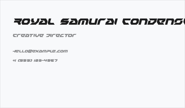 Royal Samurai Condensed Italic Business Card