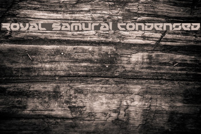 Royal Samurai Condensed Font examples
