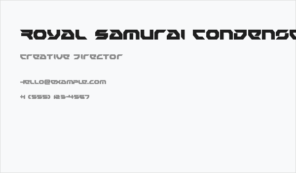 Royal Samurai Condensed Business Card