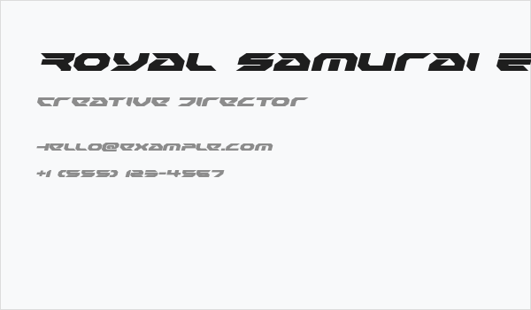 Royal Samurai Expanded Italic Business Card