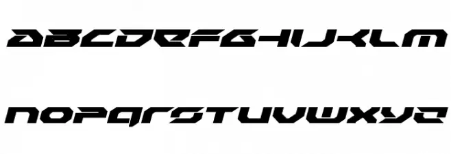 Royal Samurai Expanded Italic Schriftart Kleinbuchstaben