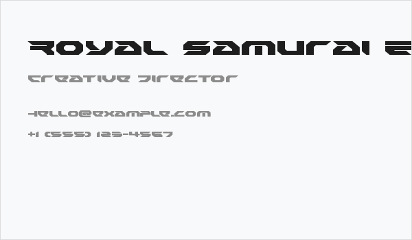 Royal Samurai Expanded Business Card