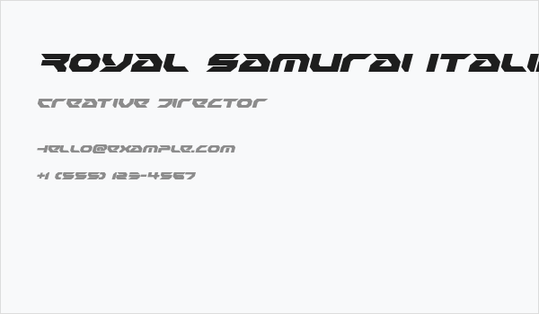 Royal Samurai Italic Business Card