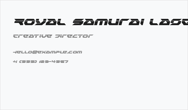 Royal Samurai Laser Italic Business Card