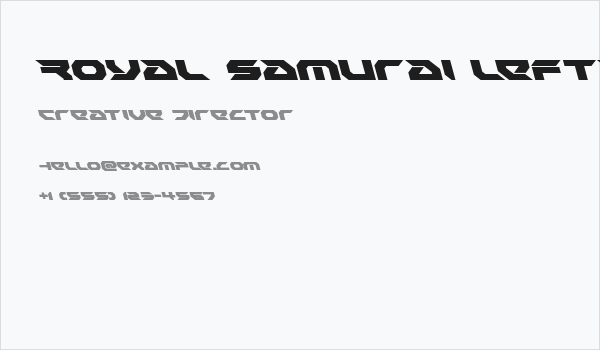 Royal Samurai Leftalic Business Card