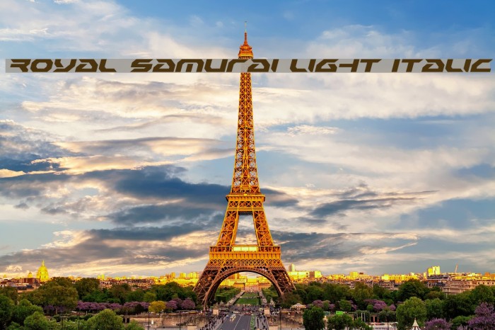 Royal Samurai Light Italic Example 2