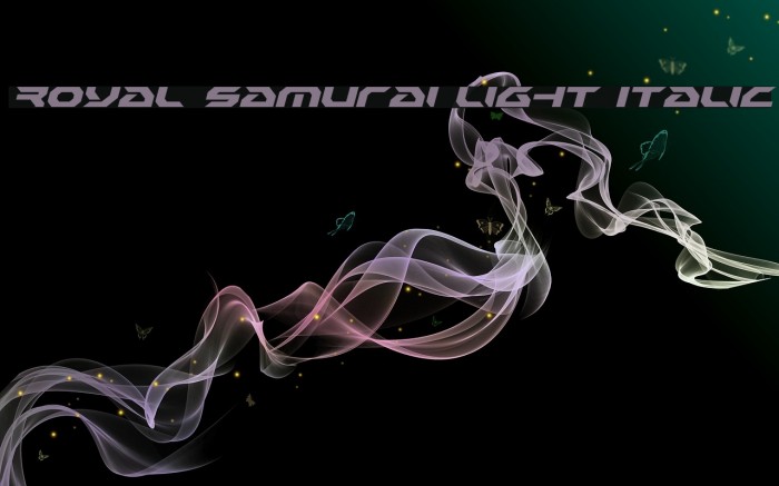 Royal Samurai Light Italic Example 3