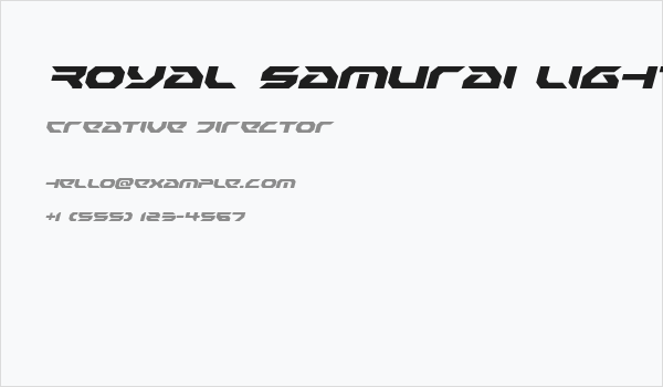 Royal Samurai Light Italic Business Card
