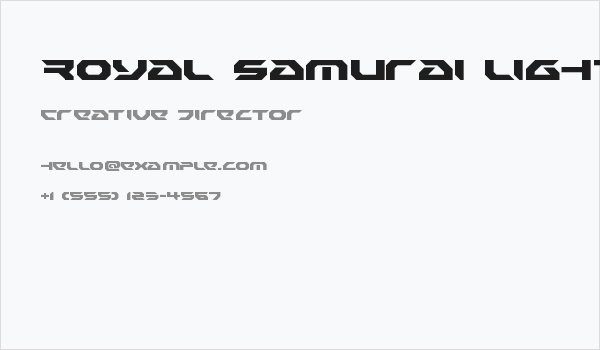Royal Samurai Light Business Card