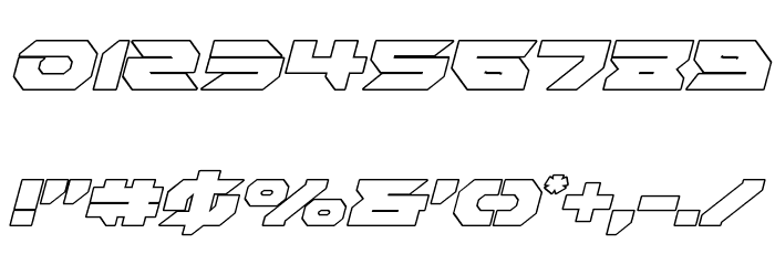 Royal Samurai Outline Italic Font OTHER CHARS
