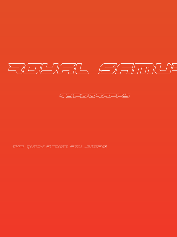 Royal Samurai Outline Italic Poster
