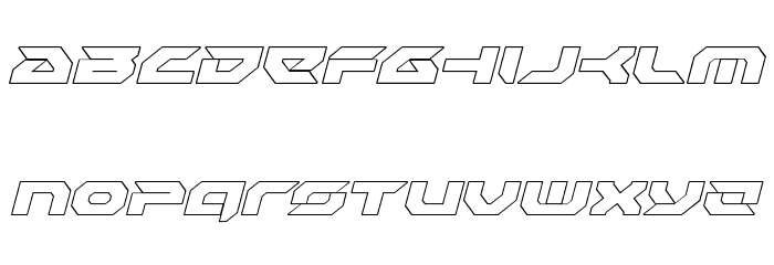 Royal Samurai Outline Italic Font LOWERCASE