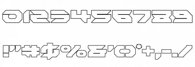 Royal Samurai Outline Font OTHER CHARS