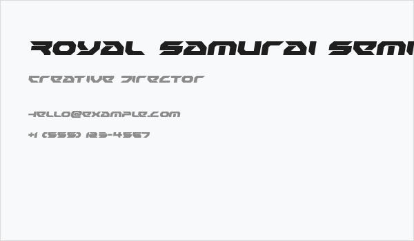 Royal Samurai Semi-Italic Business Card
