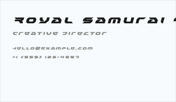 Royal Samurai Title Italic Business Card