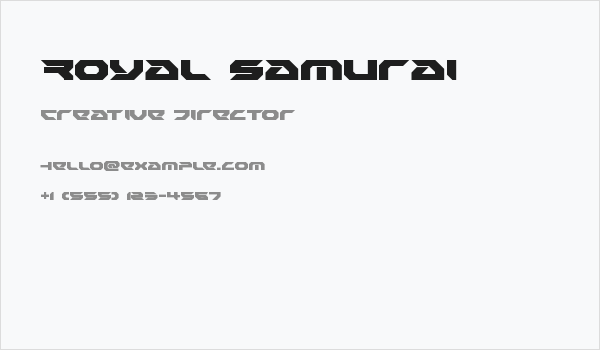 Royal Samurai Business Card
